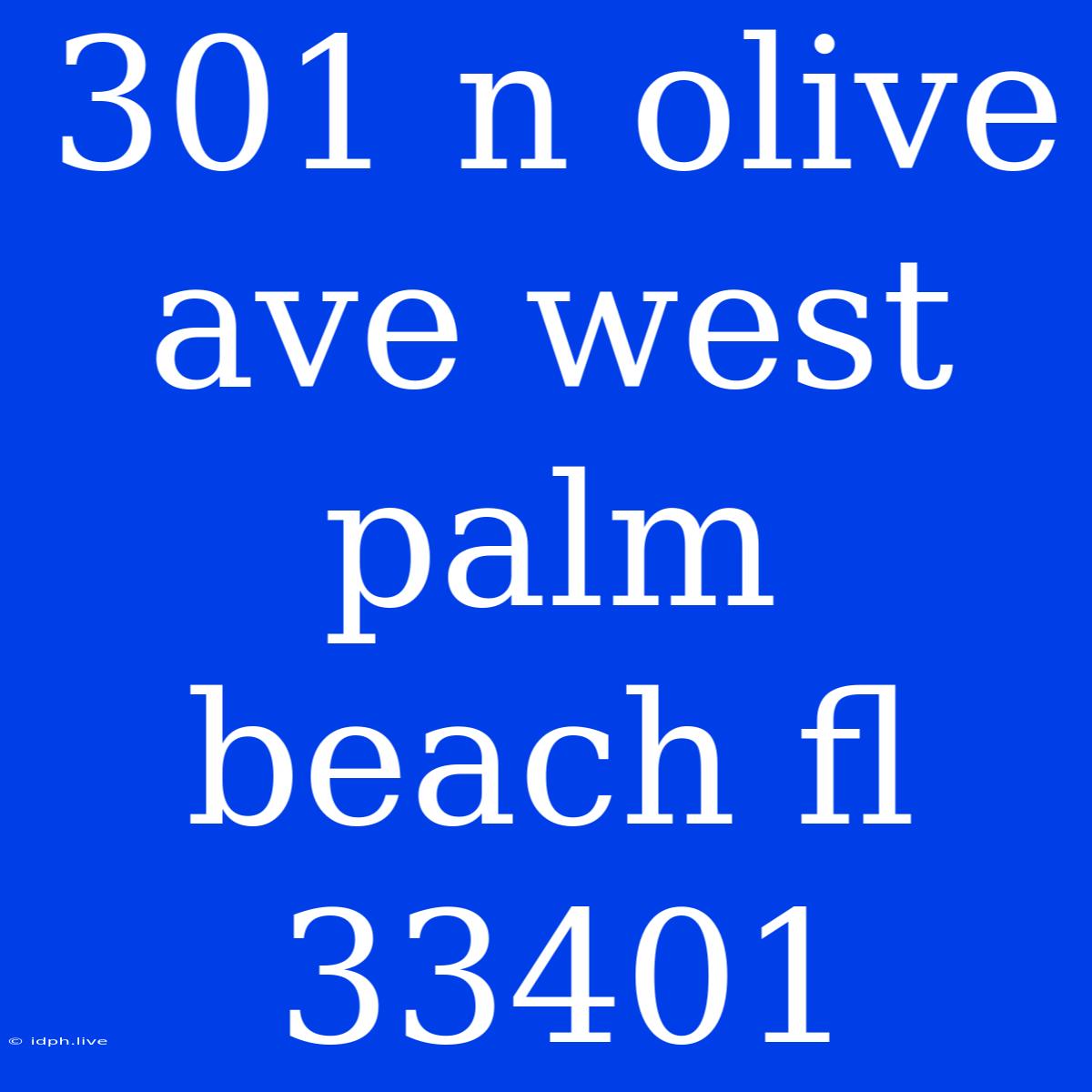 301 N Olive Ave West Palm Beach Fl 33401