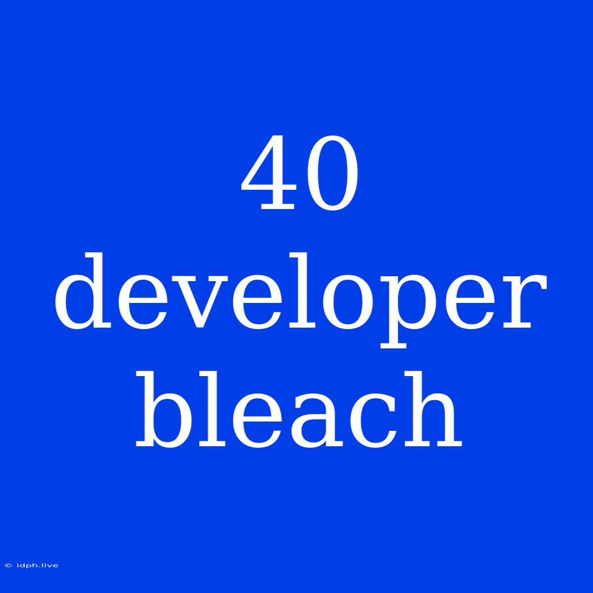 40 Developer Bleach