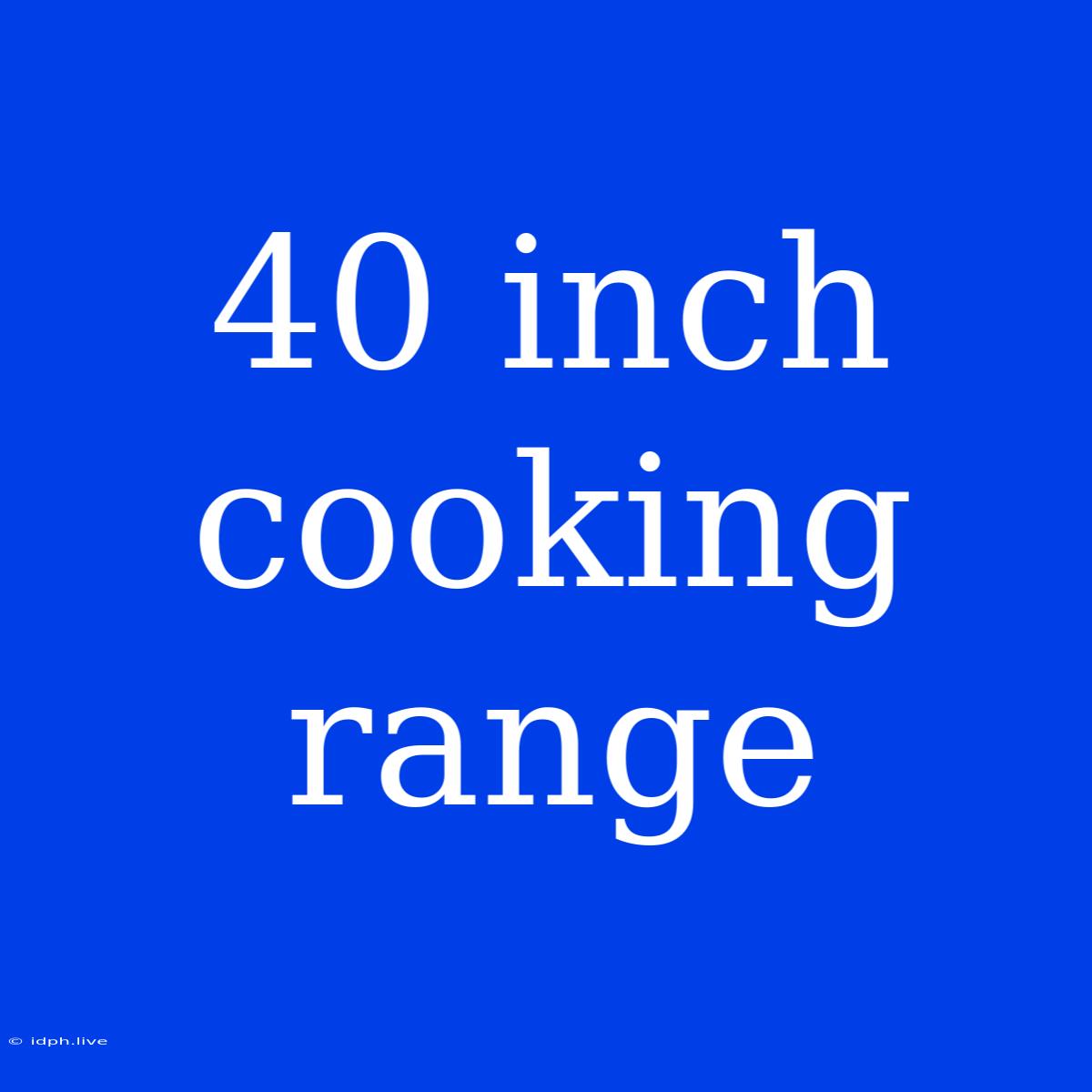 40 Inch Cooking Range