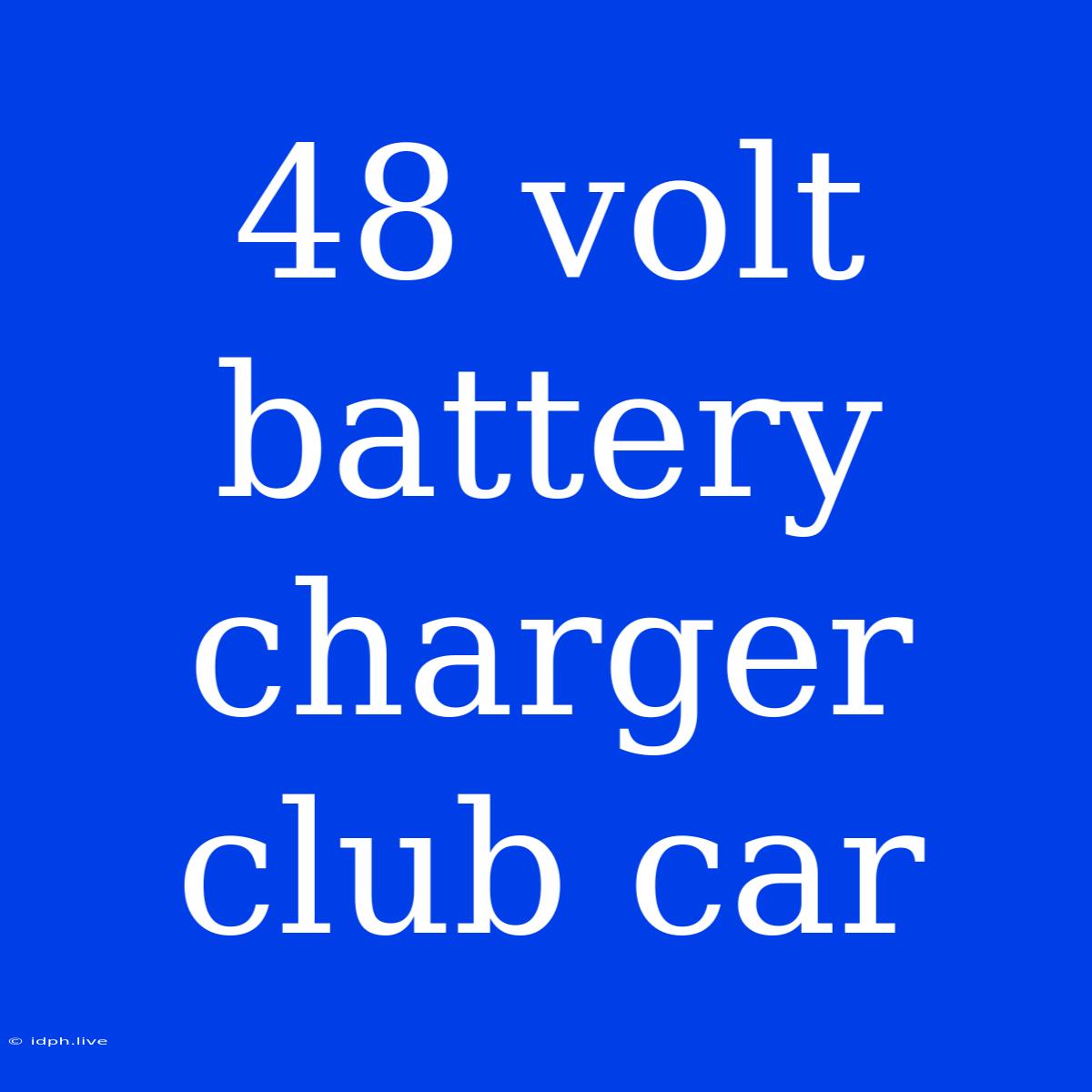 48 Volt Battery Charger Club Car