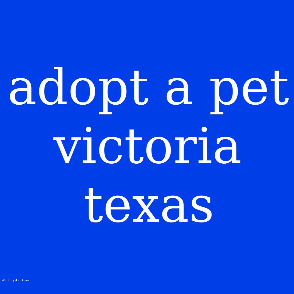 Adopt A Pet Victoria Texas