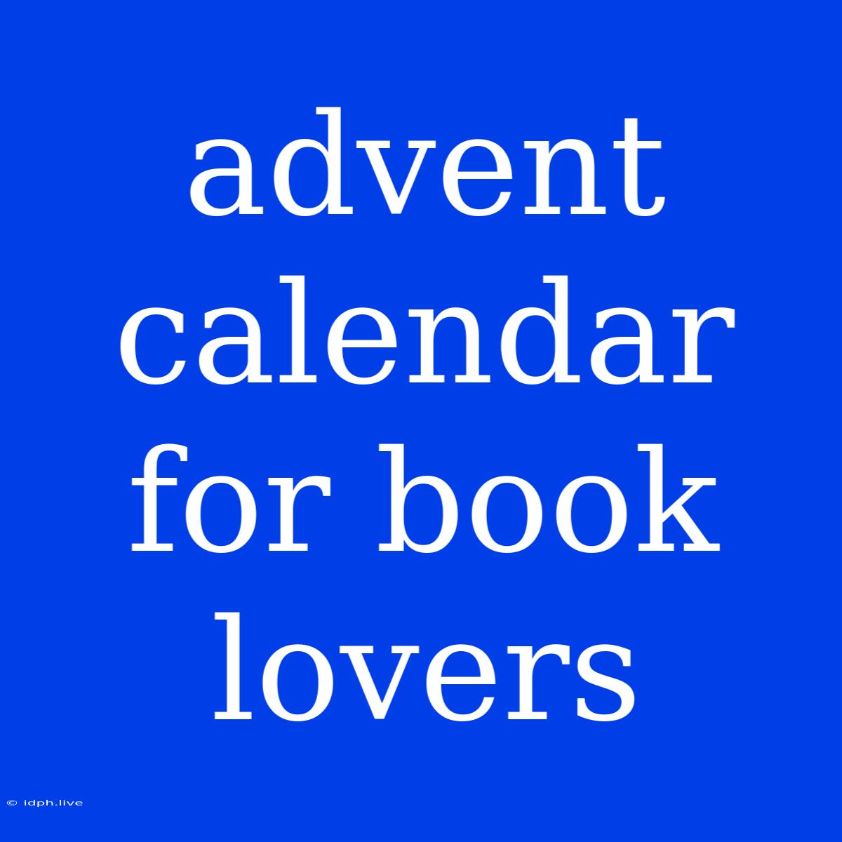 Advent Calendar For Book Lovers