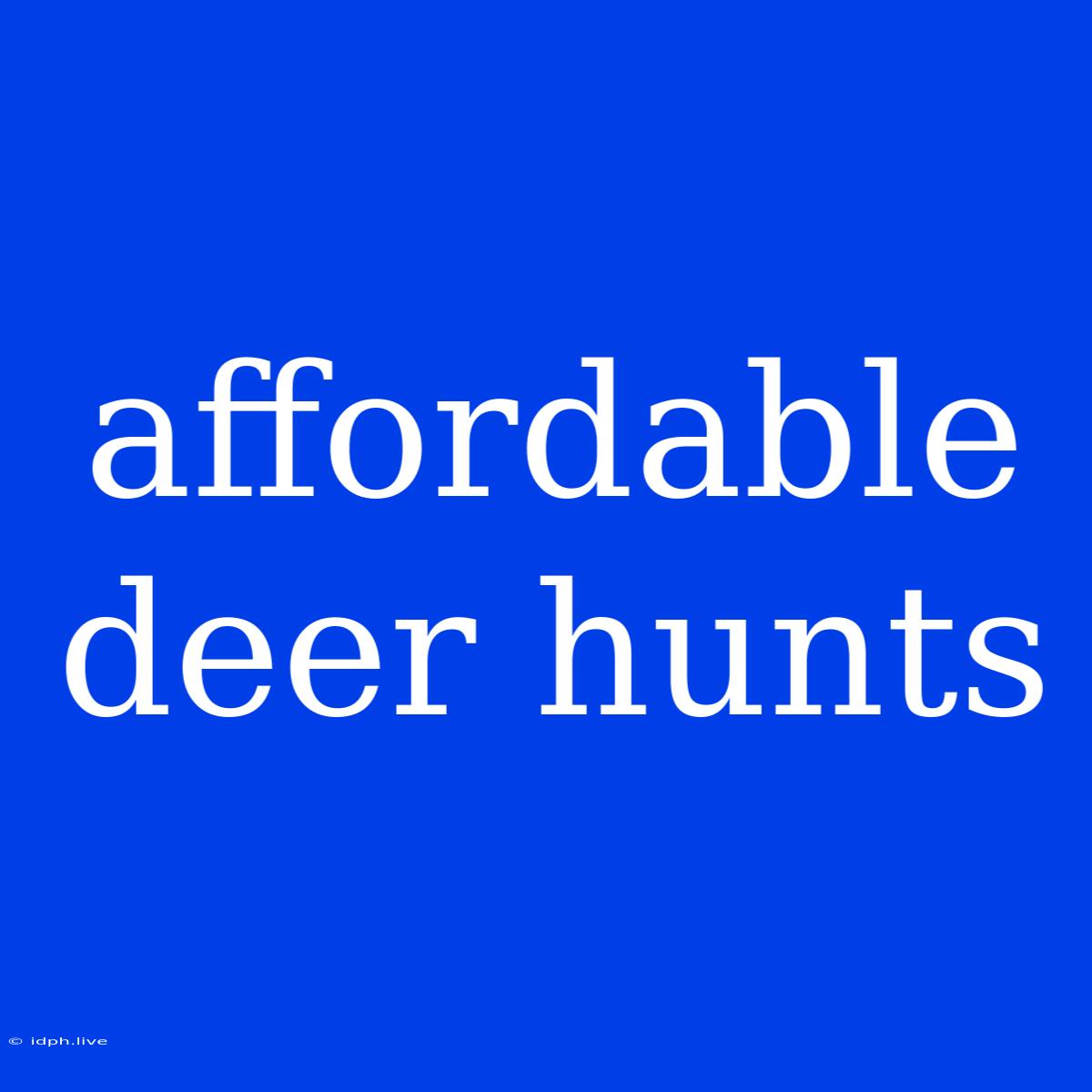 Affordable Deer Hunts