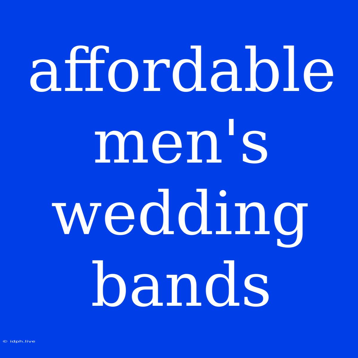 Affordable Men's Wedding Bands