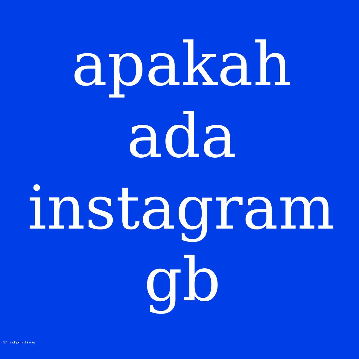 Apakah Ada Instagram Gb