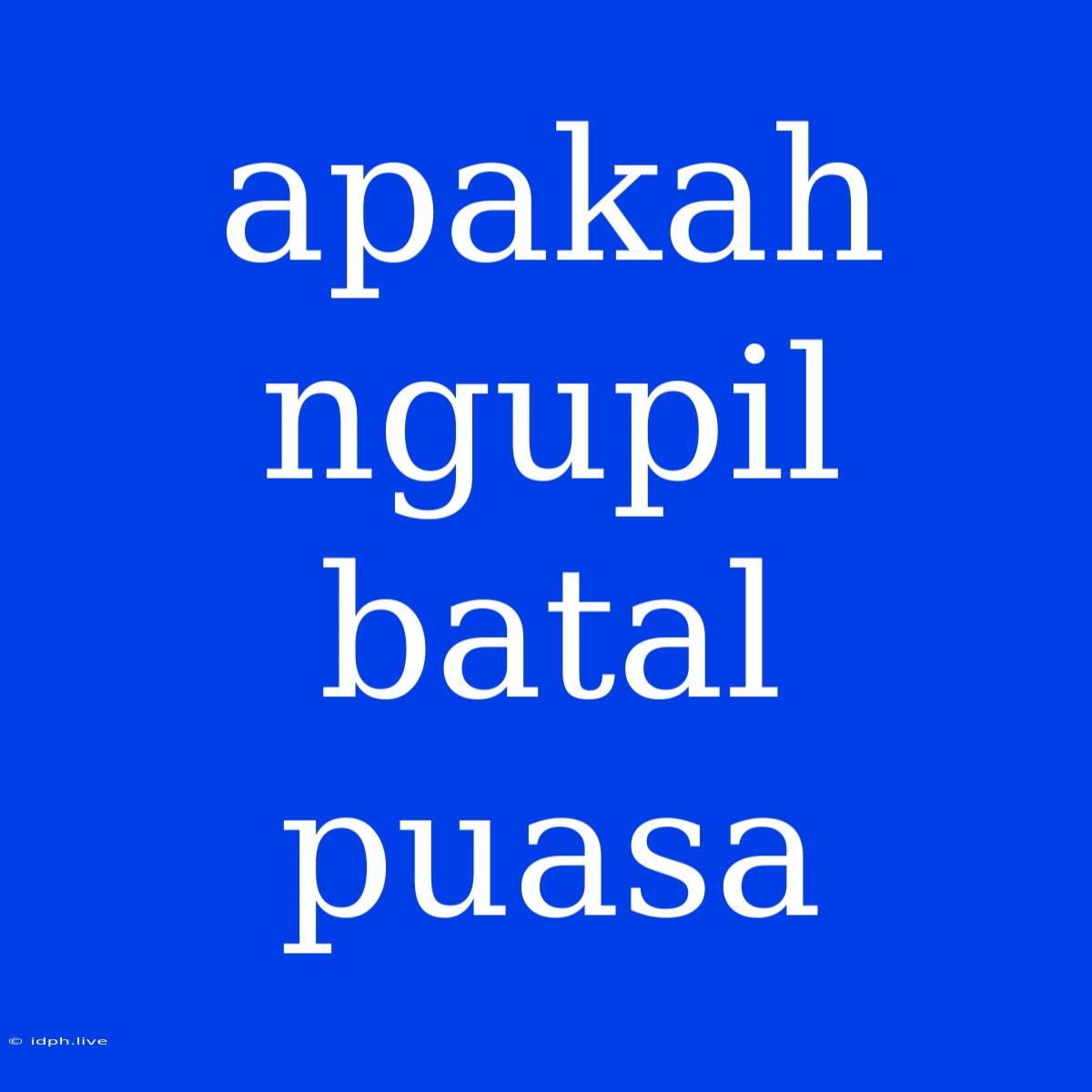 Apakah Ngupil Batal Puasa