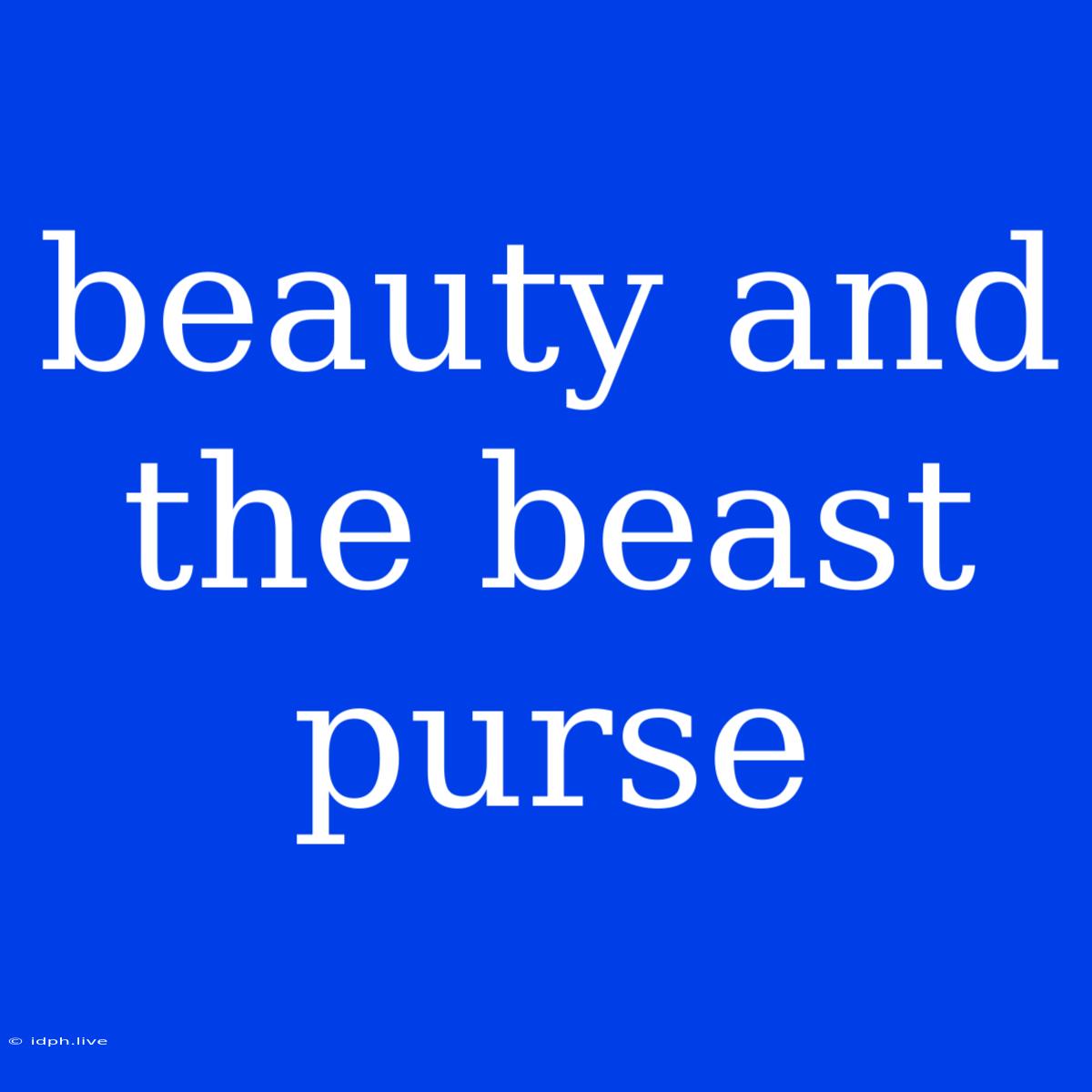 Beauty And The Beast Purse