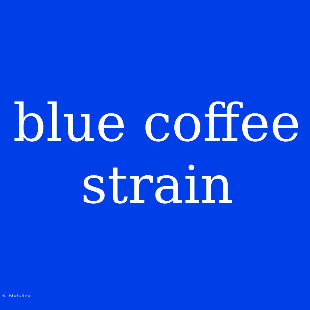 Blue Coffee Strain