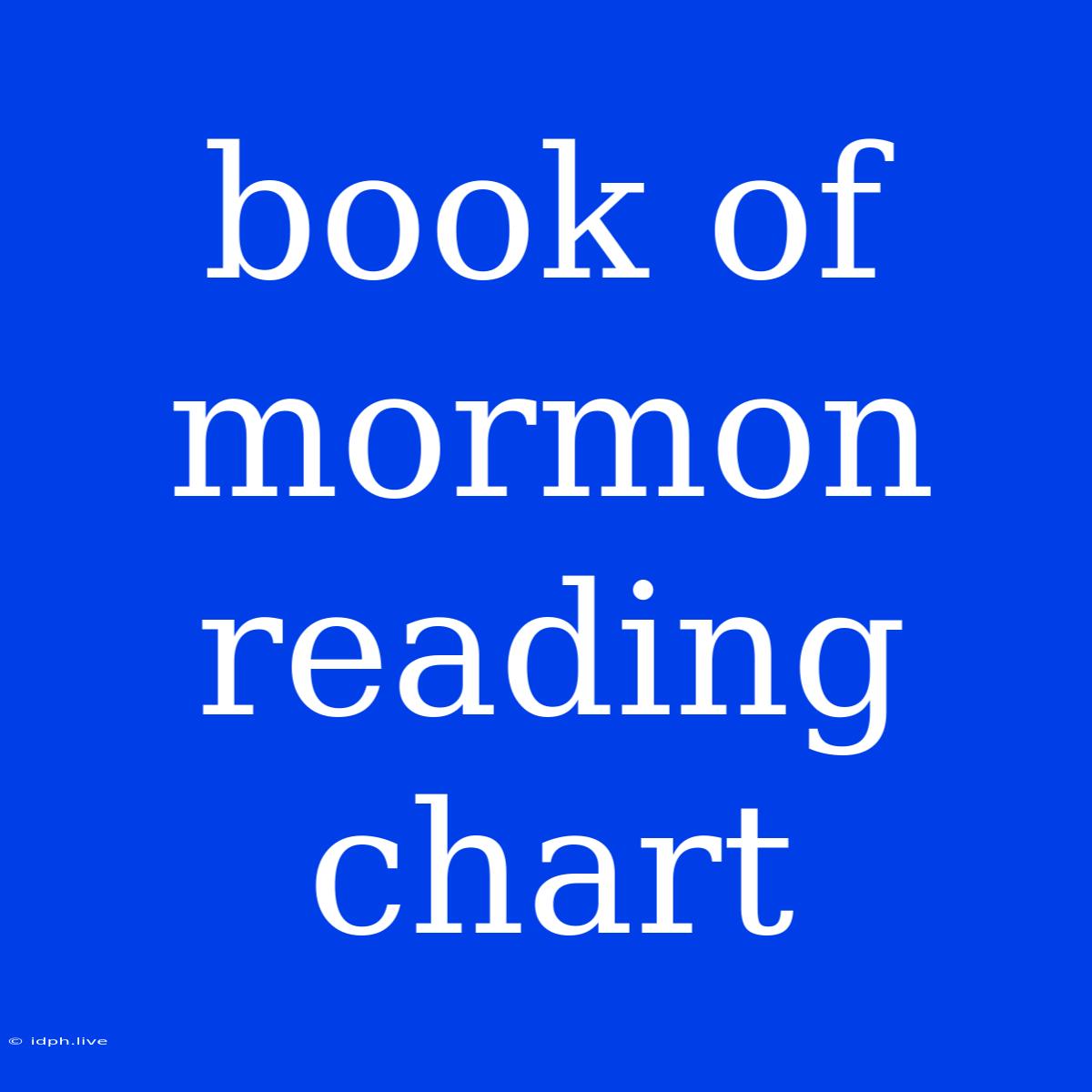 Book Of Mormon Reading Chart