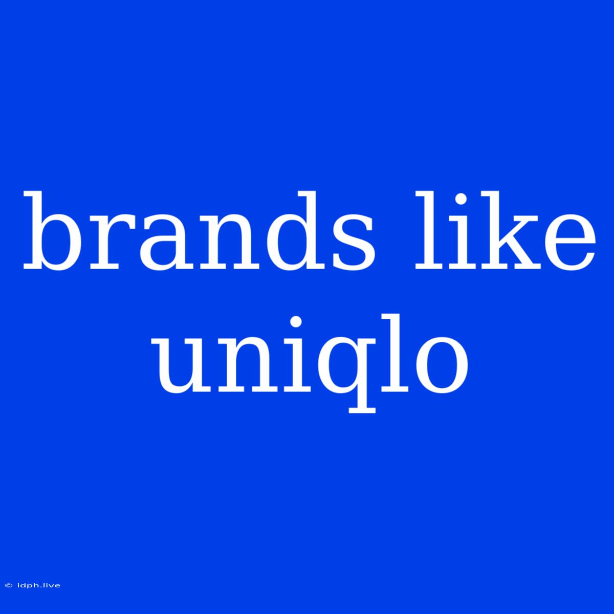 Brands Like Uniqlo