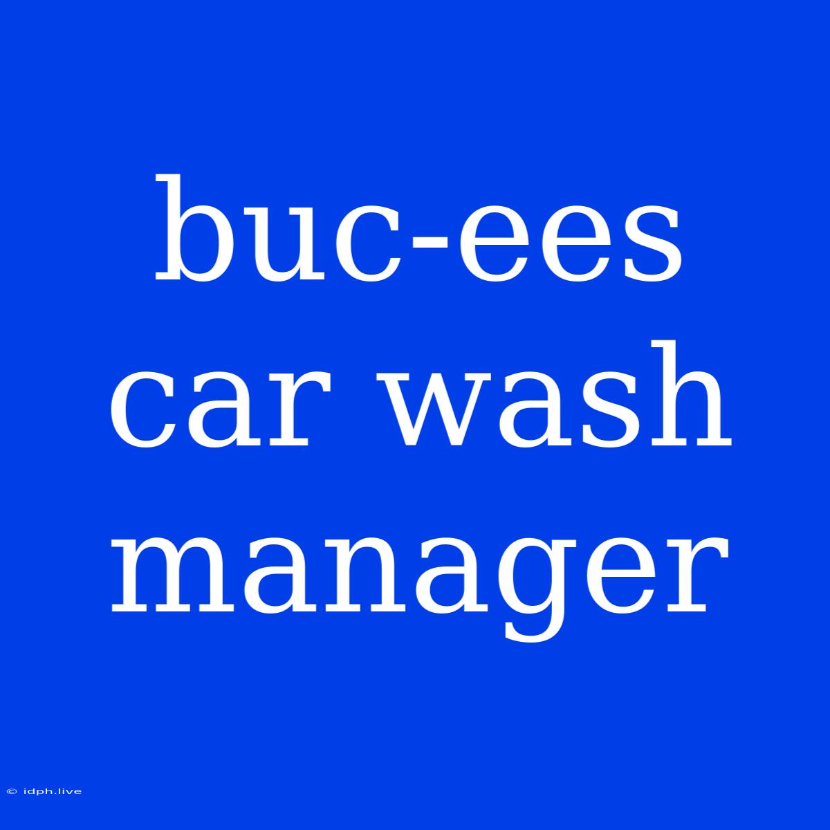 Buc-ees Car Wash Manager