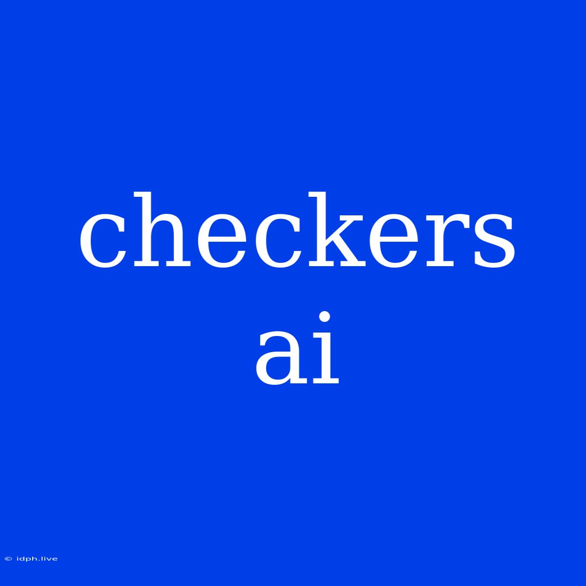 Checkers Ai