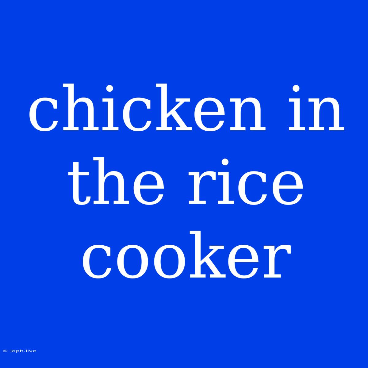 Chicken In The Rice Cooker