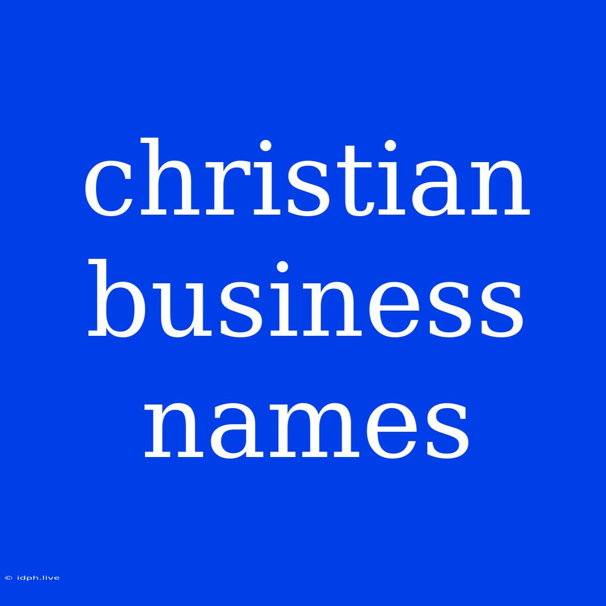 Christian Business Names