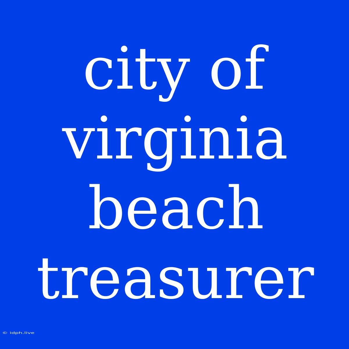 City Of Virginia Beach Treasurer