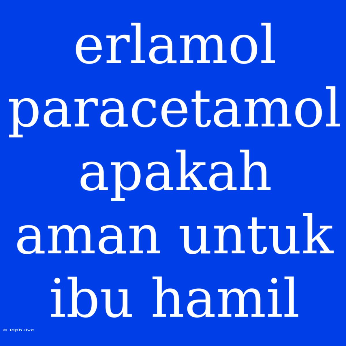 Erlamol Paracetamol Apakah Aman Untuk Ibu Hamil