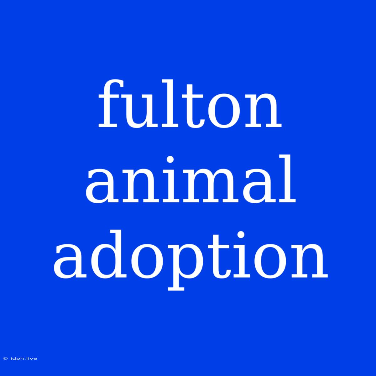 Fulton Animal Adoption