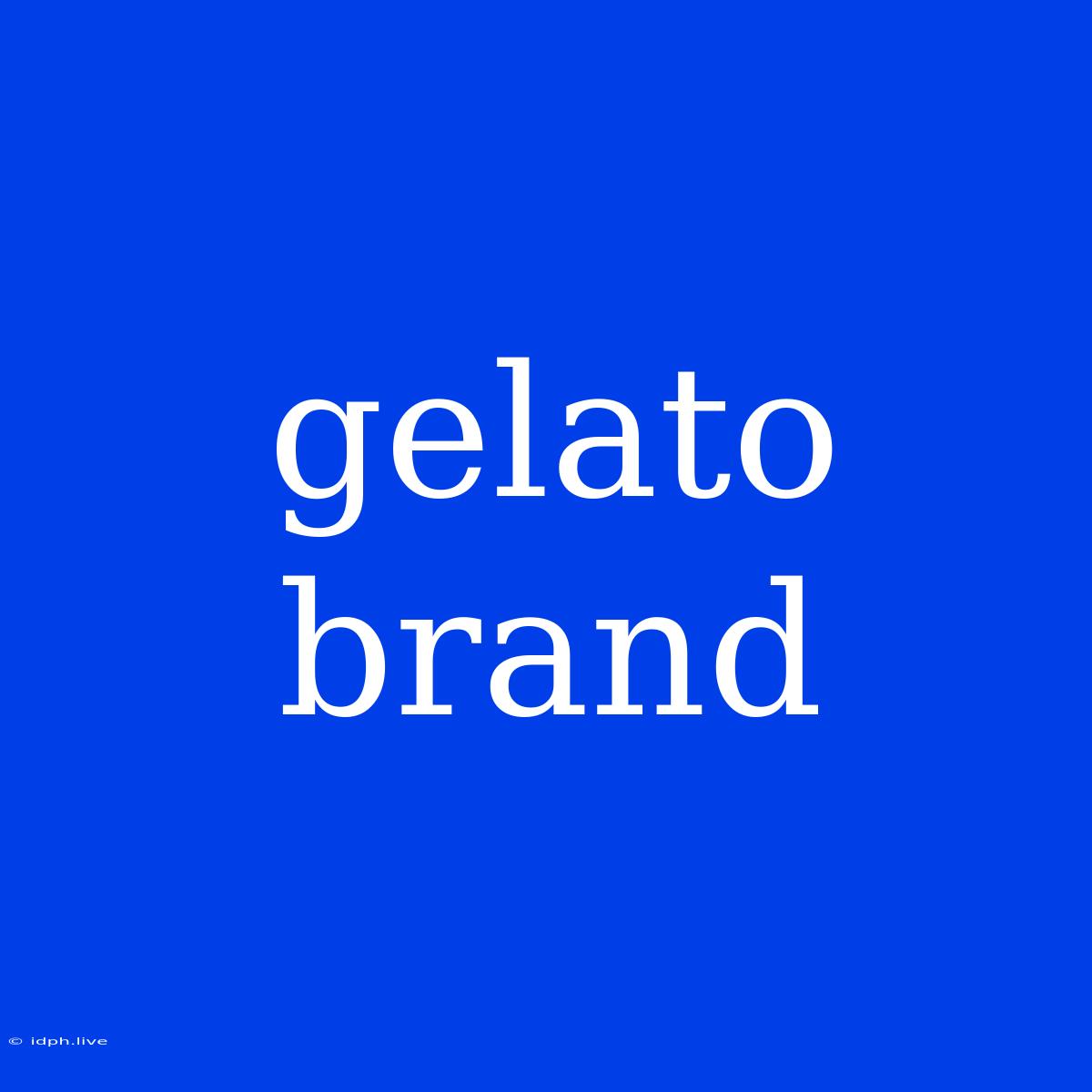 Gelato Brand