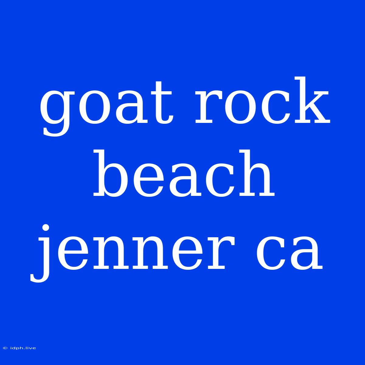 Goat Rock Beach Jenner Ca