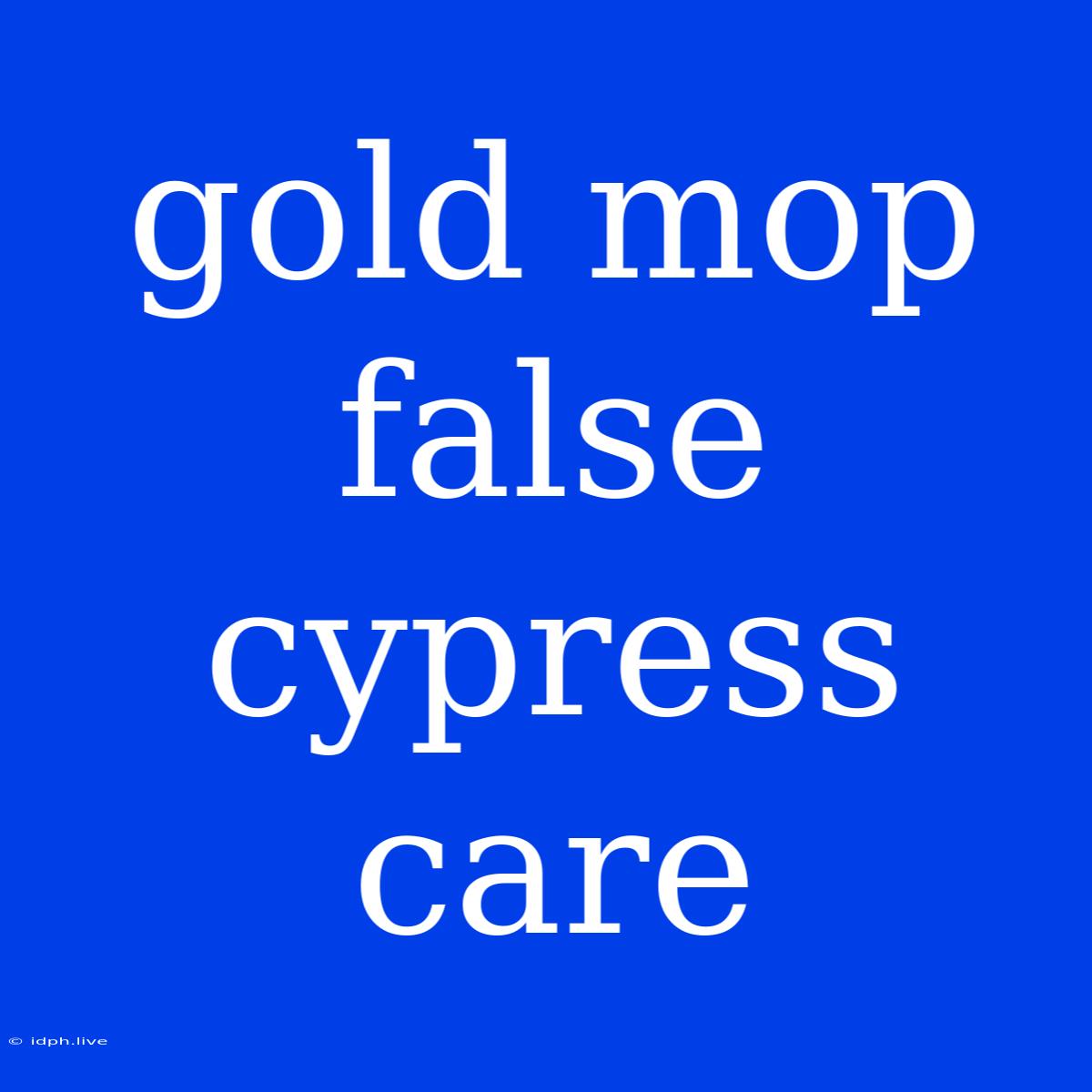 Gold Mop False Cypress Care