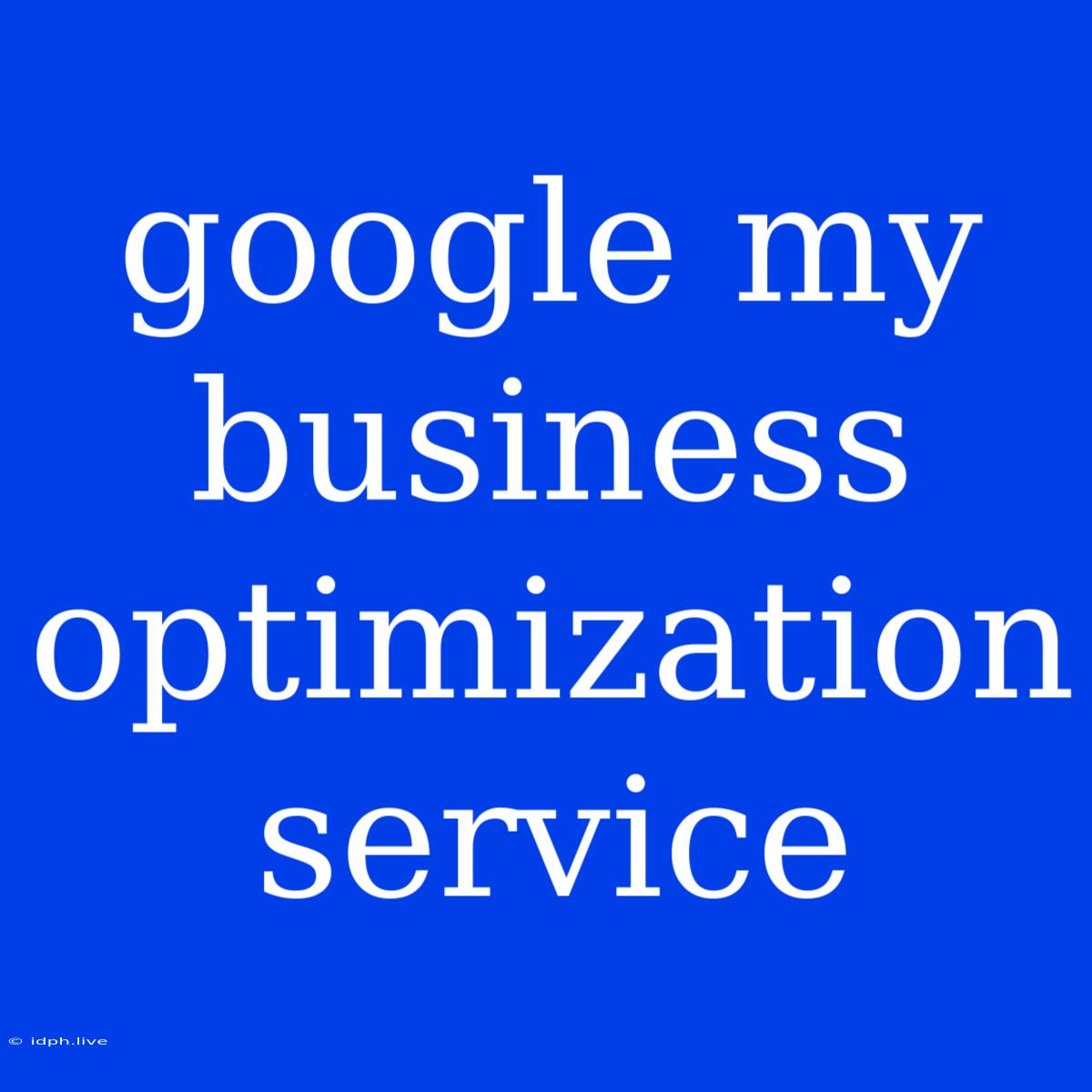 Google My Business Optimization Service