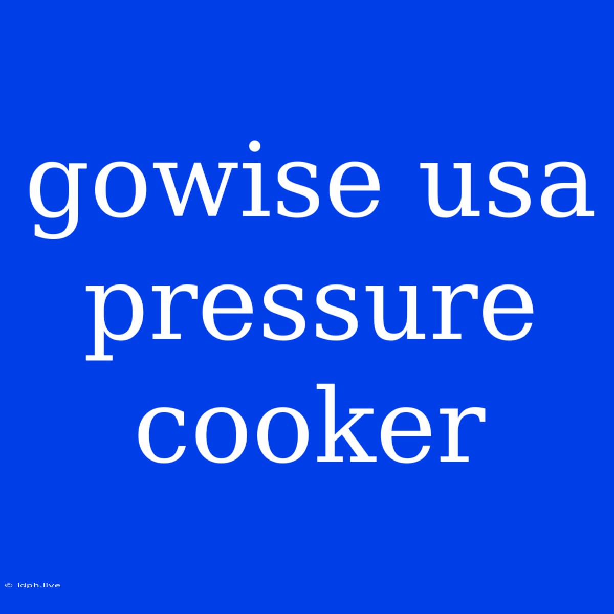 Gowise Usa Pressure Cooker