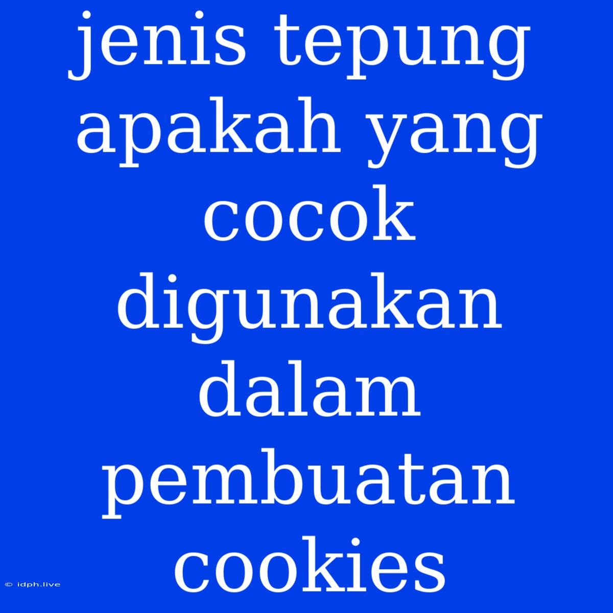 Jenis Tepung Apakah Yang Cocok Digunakan Dalam Pembuatan Cookies