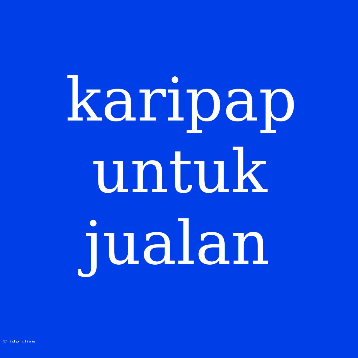 Karipap Untuk Jualan