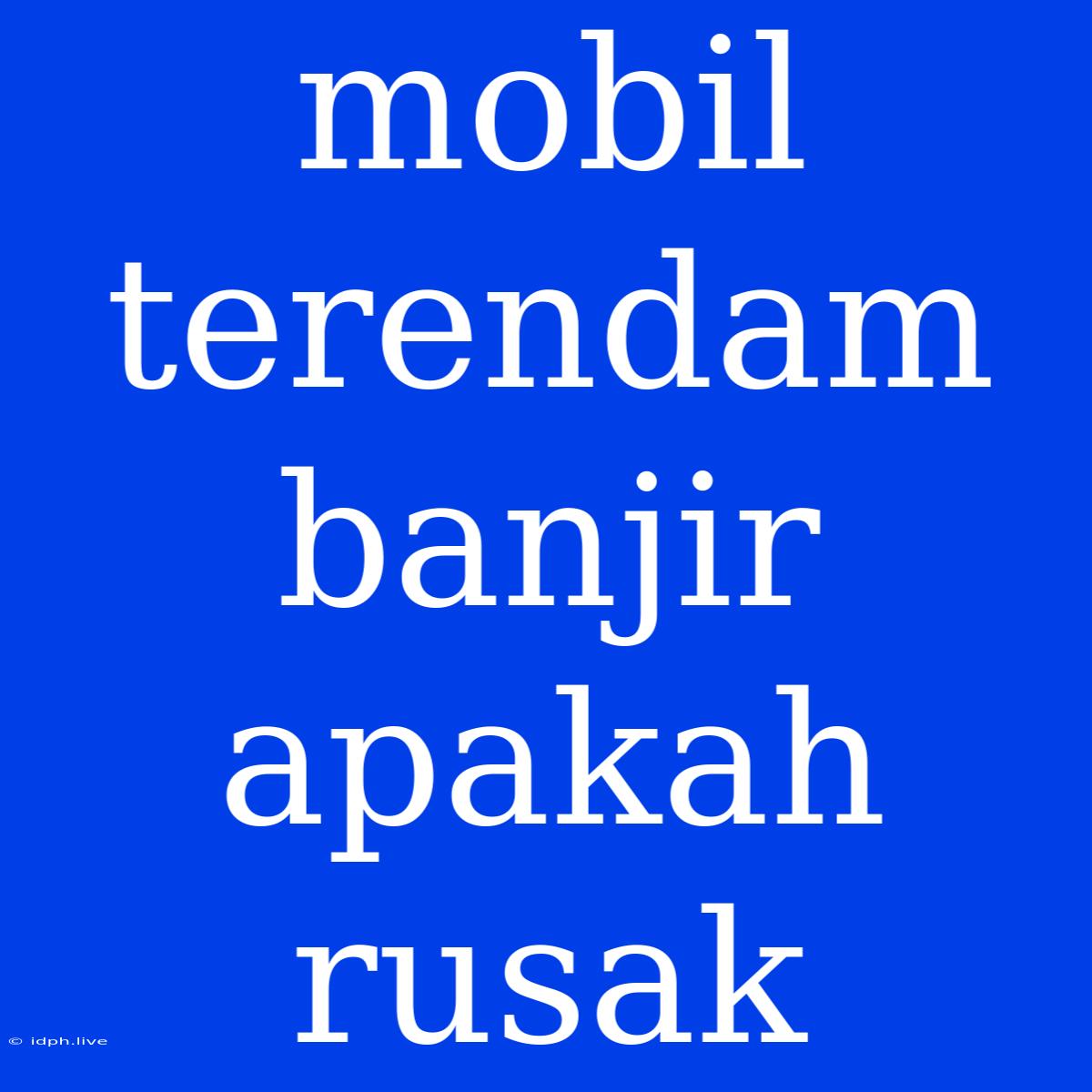 Mobil Terendam Banjir Apakah Rusak