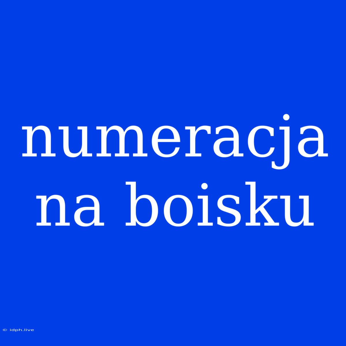 Numeracja Na Boisku