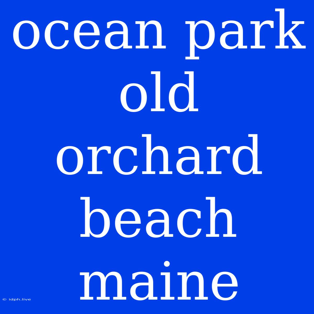 Ocean Park Old Orchard Beach Maine