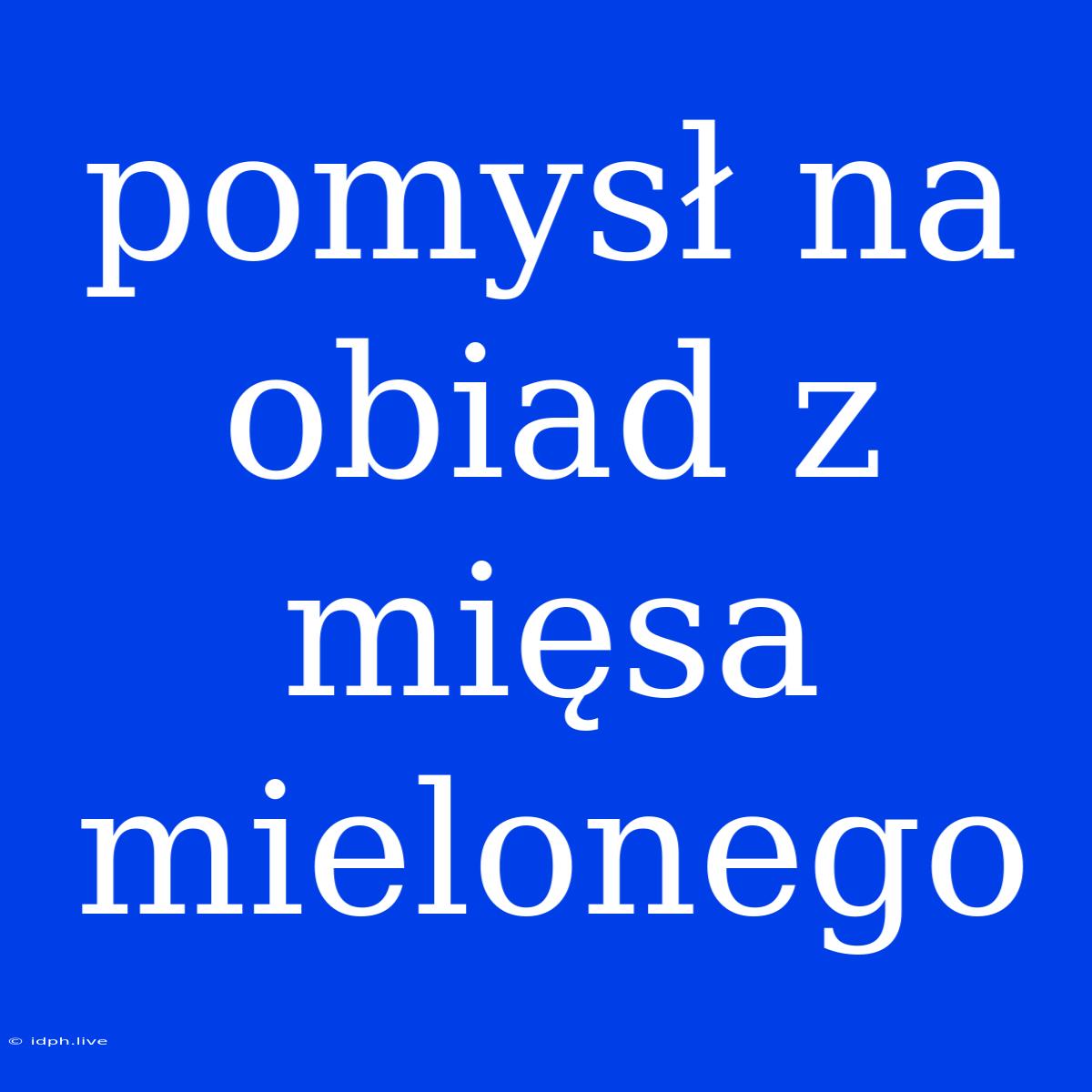 Pomysł Na Obiad Z Mięsa Mielonego