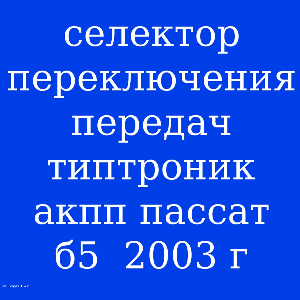 Селектор Переключения Передач Типтроник Акпп Пассат Б5  2003 Г