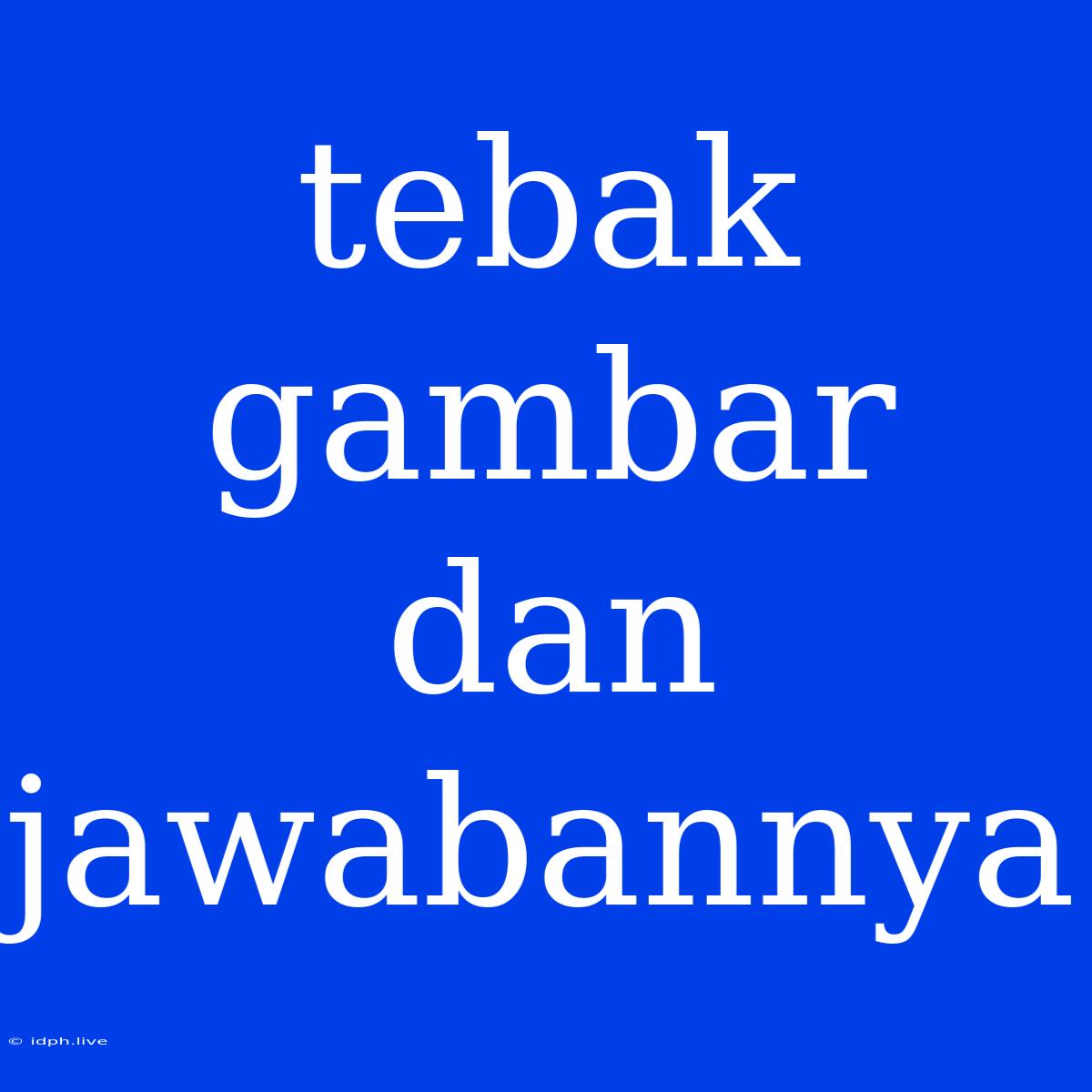 Tebak Gambar Dan Jawabannya