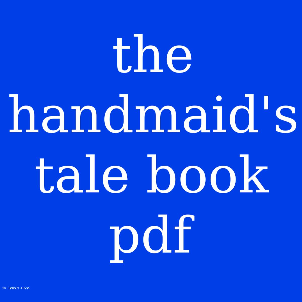 The Handmaid's Tale Book Pdf