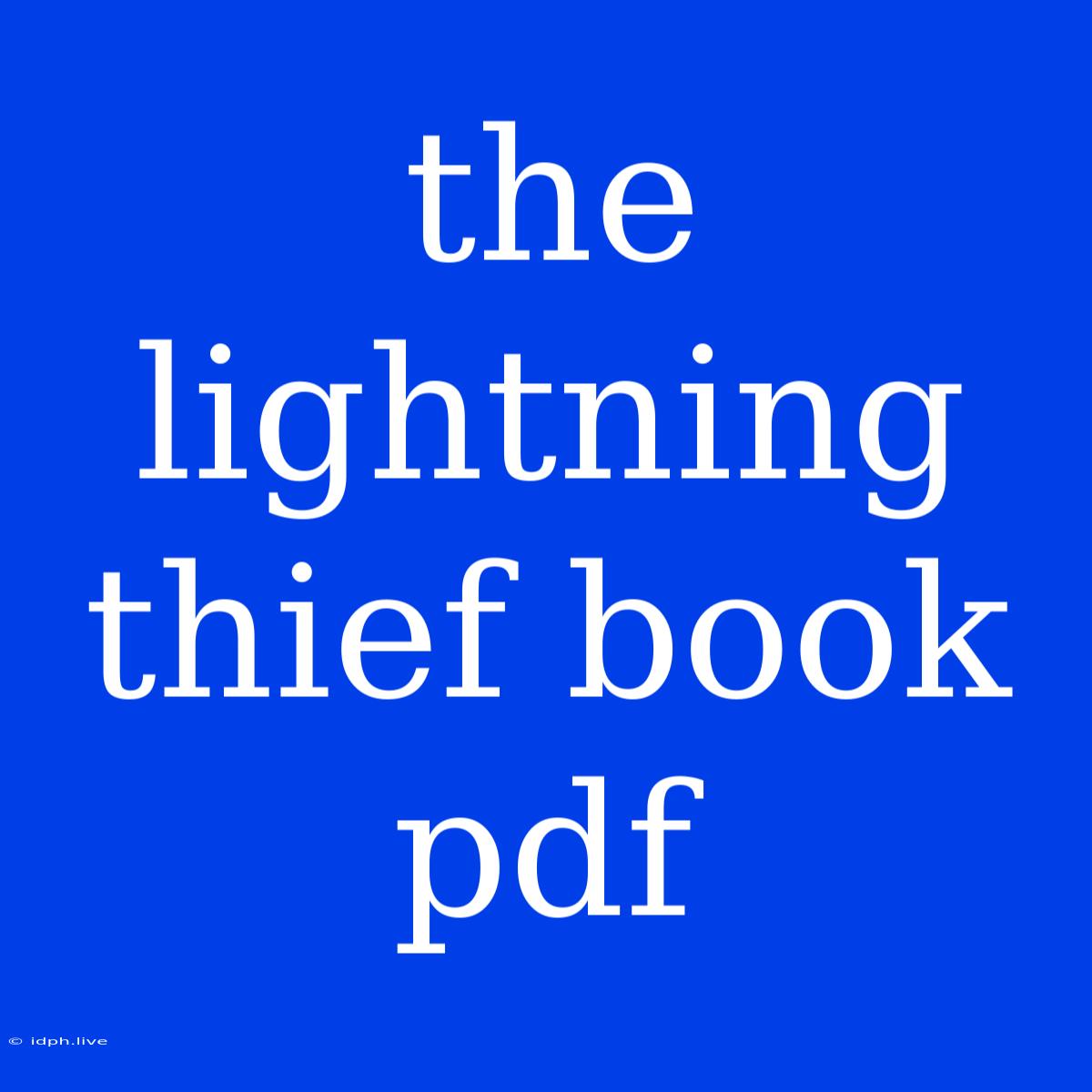 The Lightning Thief Book Pdf