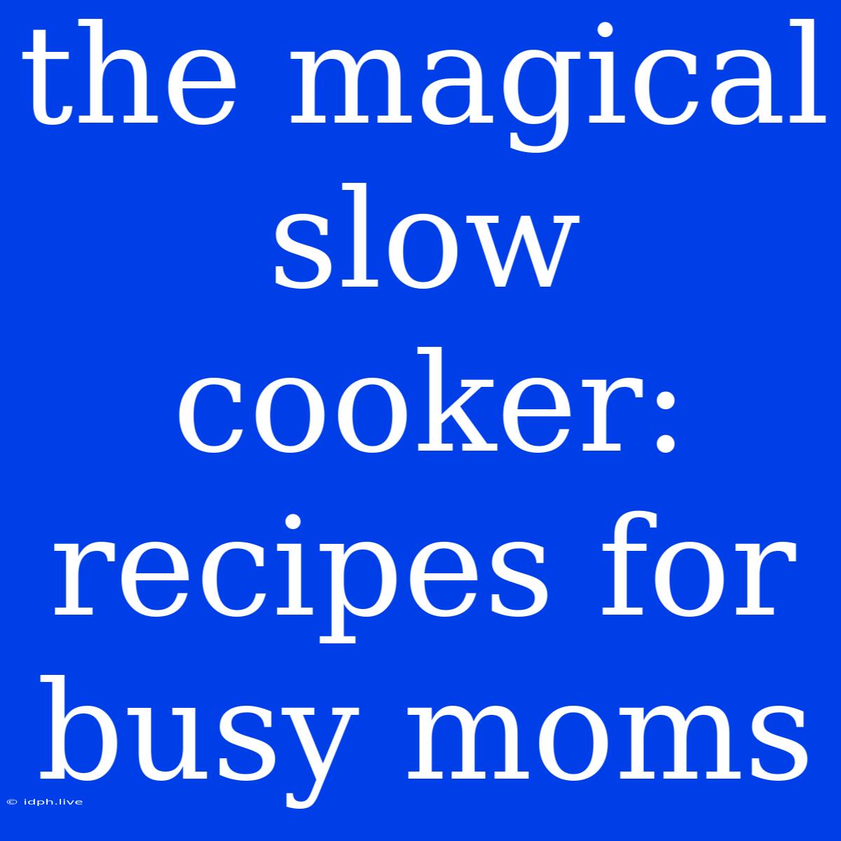 The Magical Slow Cooker: Recipes For Busy Moms