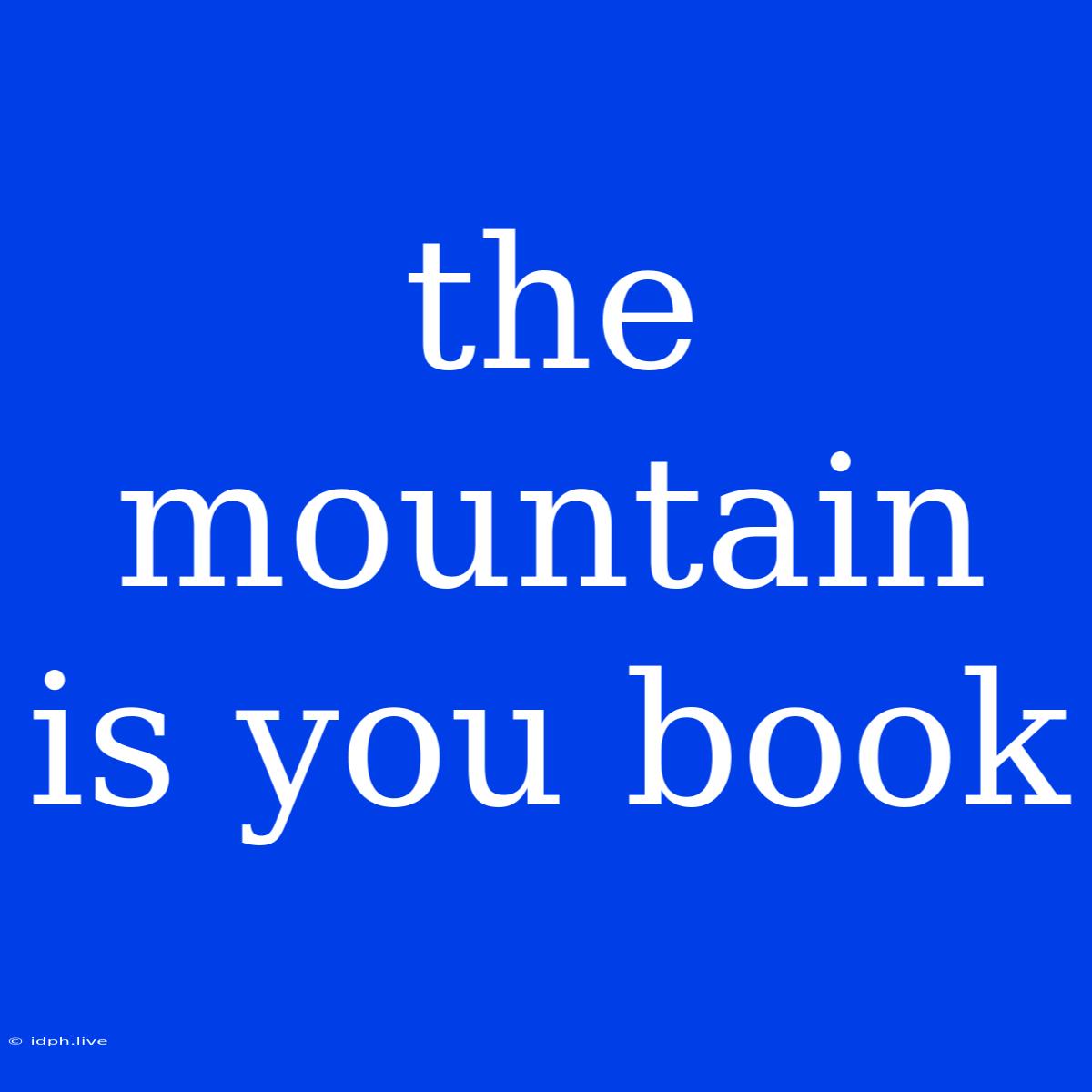 The Mountain Is You Book